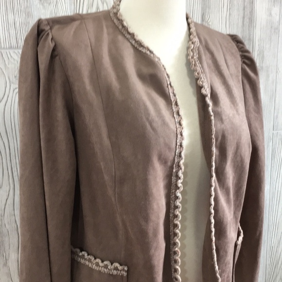 VINTAGE Marty Gutmacher Brown Open Blazer - Picture 2 of 7